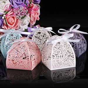 Geschenke Für Gäste großhandel-50pcs laser cut flower cy box gift for guest wedding favors gifts christmas and birthday party decoration