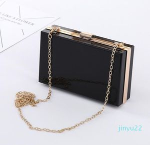 Designer-Transparente Acryl-Tasche Bling Chain Box Bag klare Umhängetaschen Clutch für Damen Abendparty