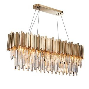 Modern crystal ceiling chandelier lighting Ellipse gold LED chandeliers Luxury decoration lighting fixtures for home restaurant