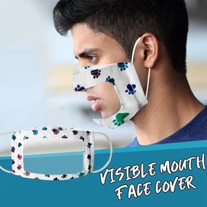 Doof Mute Masker Clear Venster Zichtbare Expression Mond Cover Outdoor Dove Hard Hoorzitting Verstelbare Party Masque DDA233