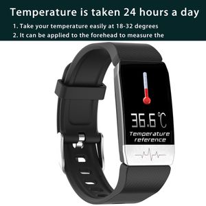 Intelligente Armbanduhr, Armband, Körpertemperatur, Blutdruck, Herzfrequenzmesser für Android iOS, Fitness-Tracker, Schlafmonitor