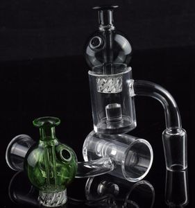 4mm Clear Bottom Flat Top Core Reactor Quartz Banger 45 90 Gavel Nail med färgad glasboll Spinning Carb Cap för glas bongs