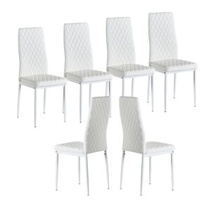 ingrosso Alte Case-Set di Pranzando le sedie con pelle schienale alto PU telaio in acciaio Design elegante per la casa Mobili Cucina