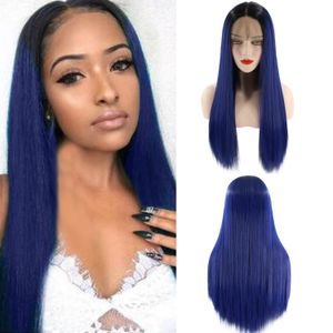 Syntetisk Lace Frontal Wig Micro Braid Wig African American Flätade Paryker För Kvinnor Lång Straight With Lace Front Wigs Marley