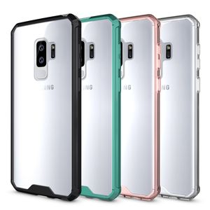 Transparent Phone Cases For Samsung Galaxy S9Plus S8Plus Note 9 8 Anti-knock Soft TPU Silicone Frame and Hard PC Acrylic Protective Shockproof Clear Cover