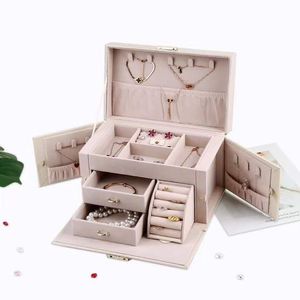Jewelry Box Девушки ювелирных изделий Организатор Зеркальный Мини Travel Case Lockable
