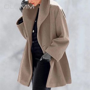 2020 Höst Super Fire New Warm Fashion Elegant Personlighet Multi-Color Shawl Collar Coat Women's Clothing Single Button