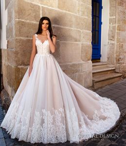 Rumieniec Różowy Suknie Ślubne Suknie Balowe Bridal Princess Bez Rękawów Scoop Neck Suknie Ślubne Koronkowe Aplikacje Petity Plus Size