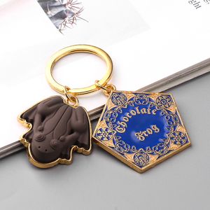 Wholesale 10 pcs/lot Movie Potter Frogs Chocolate Keychain Platform Pendant Key Chains for Women Men Cosplay Jeweley Gift T200804