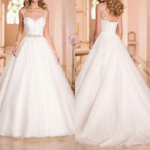Wedding Dresses Bridal Ball Gowns Princess Lace Up Corset Scoop Neck Wedding Gowns V Neck Petites Plus Size