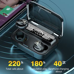 Riduzione del rumore nero 9D M16 Tws auricolare senza fili impermeabile auricolari Bluetooth di musica 5.0 Auricolare per Smartphone