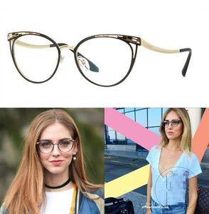 Chiara Modeli Moda Tasarım BV2186 Zarif Metal Cateye Gözlük Çerçeve Kadınlar için Hafif 53-17-140 Reçete Gözlük Fullkets Kılıf