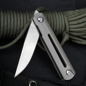 Outdoor Small Pocket Knife D2 Steel Mini Folding Knives Titanium Alloy Handle EDC Survival camping fishing rescue tools sharp