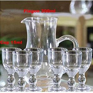 Pequeno mini 15ml Mini -vinho de vinho exclusivo de vidro Sake Glass Conjunto Spirits Copo Clear Alcohol Mini Shot Glass com caule pequeno bebendo 7pcs/conjunto