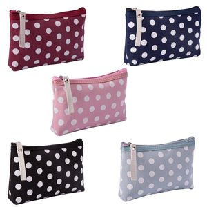 Organizer per borsa da trucco a pois piccoli per donna Borse da viaggio per cosmetici per ragazze Borsa da trucco Borsa da toilette Pochette Portamonete