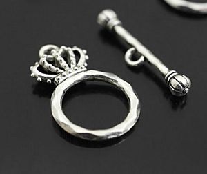 100sets Antik stil Zinc Alloy Crown Style O Växla Clasps Armband Clasps DIY Smycken Resultat Tillbehör Partihandel