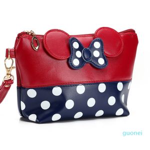 Popolare vendita calda topo carino pochette borsa per trucco bowknot borsa cosmetica per organizzatore di trucco da viaggio e uso da toeletta