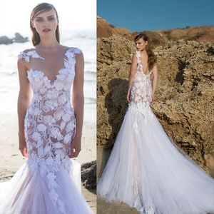 Wedding Dresses Sheath Column Bridal Sleeveless Gowns Appliques V Neck Size 4 6 8 10 12 14 16 18 20 22 24