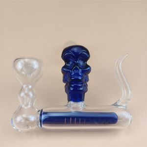 unique design skull glass water bongs hookah hand oil burner dab rig inline perc