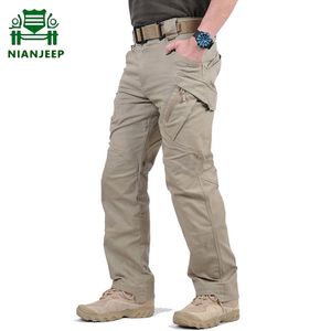 Marka męskie spodnie taktyczne Multi-kieszonkowe SWAT Combat Army Spodnie Mężczyzna IX9 Outdoor Wodoodporna odporna na zużycie