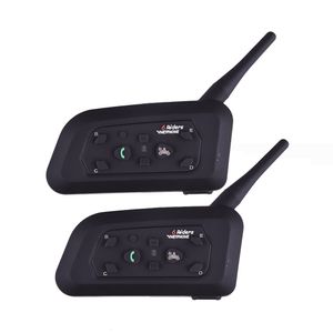 Vnetphone V6 Walkie talkie 1200M Motorcycle Bluetooth Helmet Intercom for 6 Riders BT Wireless Waterproof Interphone Headsets MP3