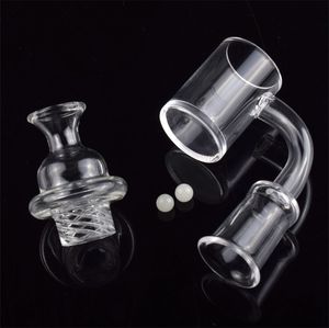 preço DHL fábrica 4 milímetros Limpar Bottom 10 milímetros 14 milímetros 18 milímetros unhas Quartz Banger com Terp Pérola e Fiação Carb Cap Para Dab Rigs Bong