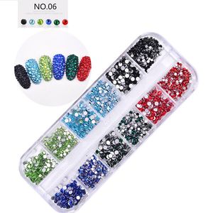 12 galler Mermaid AB Nail Rhinestone Pearl Metal Star Heart Diamond Flatback Non hotfix Nail Art Decoration Rhinestone