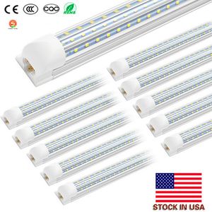 Tubi a LED per porte di raffreddamento a forma di V da 2 piedi 4 piedi 6 piedi 8 piedi 120 W Tubi a LED integrati T8 Luci a LED a doppio lato Illuminazione per negozi 85-265 V