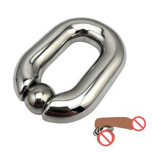 Male Heavy Duty Stainless steel Ball Scrotum Stretcher metal penis bondage Cockrings Delay ejaculation Sex Toy J1448