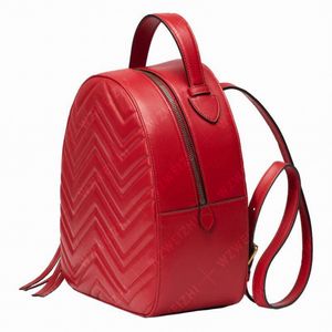 new womens mens classic style Fashion brand Leather Bags Backpack Children School Lady Travel Bag womens mens Packs 2 colors black red 24CM bags