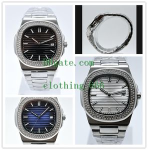 3 Style Men Watch diamond 40mm 5711r001 5711 quadrante blu strutturato orologi da polso automatici bracciale in acciaio inossidabile orologi moda