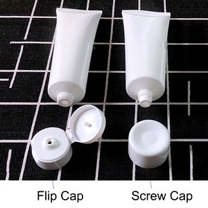 3ml-200ml White Plastic bottle Soft Tube Cosmetic Container Facial Cleanser Hand Cream Shampoo Packing Squeeze Bottles