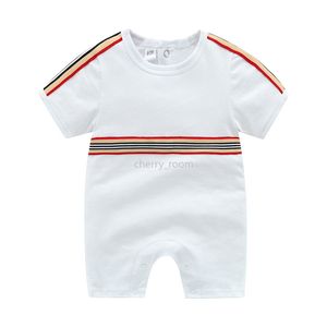 Baby Designer romper Summer Thin Boys Girls Short Sleeve Jumpsuit Newborn Cotton Stripe Climbing Clothes Infant Casual clothing S377