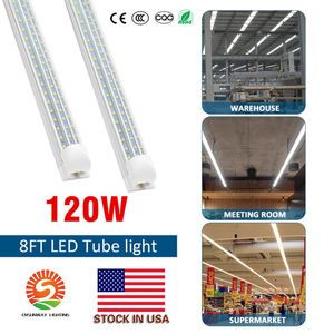 T8 Tubo integrato a forma di V 1.2M 2.4M Porta di raffreddamento Tubi a Led Luci 60W 120W Sostituzione tubo a risparmio energetico t8 Tubo da 4 piedi