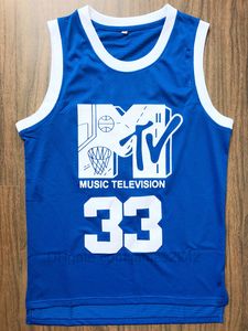 Boule De Musique achat en gros de Hommes Will Smith Jersey Basketball Musique Télévision Premier Rock Annuel Rock N Jock B Ball Jam Chemises cousues bleue Taille S XXL