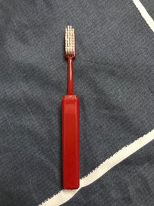 Röd tandborste tungrengörare Denture Teeth Travel Kit Tooth Brush #6893