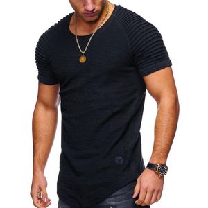 Nowy koszulka Modna T-shirt Summer Jogger Men Solid T koszule swobodne szczupłe pasy żebrowane ramię Elastyczne białe topy z krótkim rękawem koszula 5jmpb