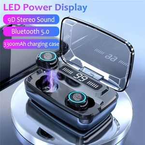 M11 Earphone TWS 5.0 Stereo Bass Sport Earbuds Wireless Bluetooth Headphone With 3300mAh LED Digital Charging Box