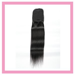 Ponytails Silky Straight Brazilian Human Hair Extensions 8-24inch Ponytail Straight Natural Color Silky Soft Wholesale 100% Human Hair