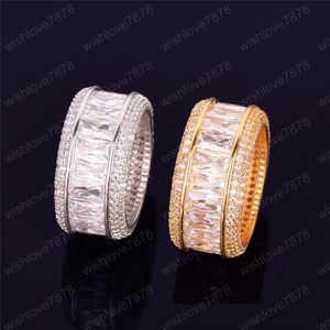 Mens Women Ring Full Square Cubic Zircon Diamond Ring Jewelry Punk Male Women Finger Rings Nice Gift