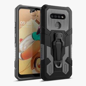 Armor Kickstand -fodral med metallklämma för iPhone 13 12 11 Pro Max Samsung A02S A12 A52 A72 A51 A31 A71 5G A10S/M01S A20S A30S/M10S A50/A50S A70/A70S 2 i 1 TPU PC -bilhållare