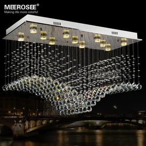 Modern Rectangle Crystal Light Fixture Ceiling K9 Crystal Lamp Crystal Chandelier Lighting Lustres de sala for Living room free shipping