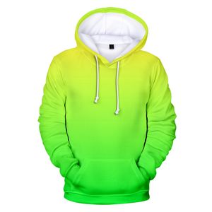 Green Coolies Men's 2019 Bluza Niestandardowe Kolorowe Gradient Hoodie Mężczyźni / Kobiety Solid Color Hoody Sportwear Neon Kapturem Mężczyźni CX200723