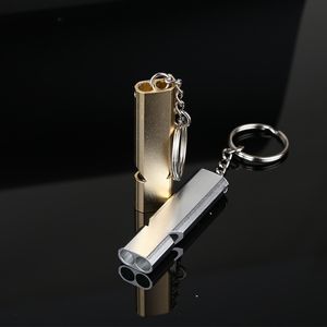 Double Tube Frequency Survival Whistle Keychain Out Door Sport Mountaineing Camping Whistle Keychain Bag
