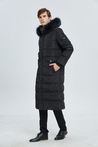 男性のための冬のコート長いジャケットフード付きブラックパフジャケットプラスサイズの濃い暖かいアウターウェア2xl 3xl 4xl 5xl