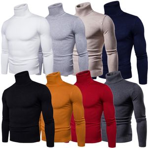 E-BAIHUI Männer Herbst Winter Rollkragen Langarm Slim Pullover Hemd Bluse Top Mode Pullover