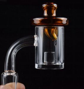 DHL 4mm tjock botten kort nacke Core Reactor Gavel 45 90 Quartz Banger Spik med UFO Colored Carb Cap för glas Vattenrör