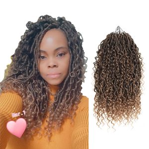 Whoesale مجعد الكروشيه الشعر تجديل الاصطناعية فو locs rive loc 24 trands حزمة highextensions