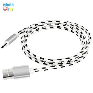 Cable de datos de carga trenzado de celosía de nylon de 1 m Tipo-c / Micro Carga rápida para Samsung