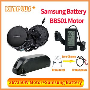 BBS01B BBS01 BAFANG 36v350W Mid Drive Electric Motor Kit med 36V 15.6Ah Batteri Samsung 18650 celler li-ion ebike